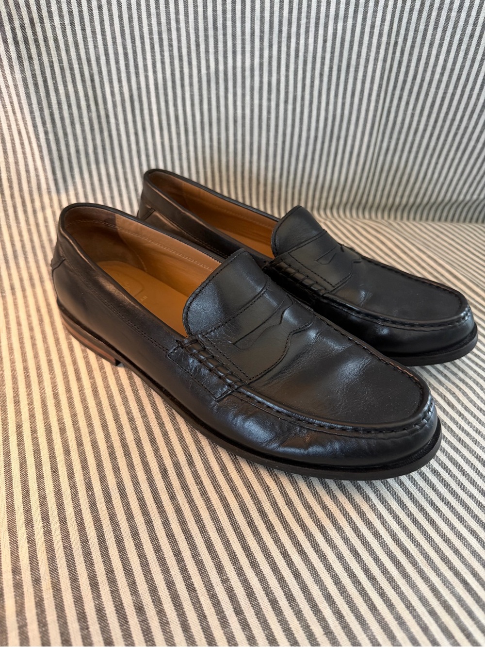 Cole Haan Black Leather Penny Loafers
